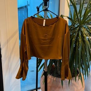 Nap Satin Cropped Blouse